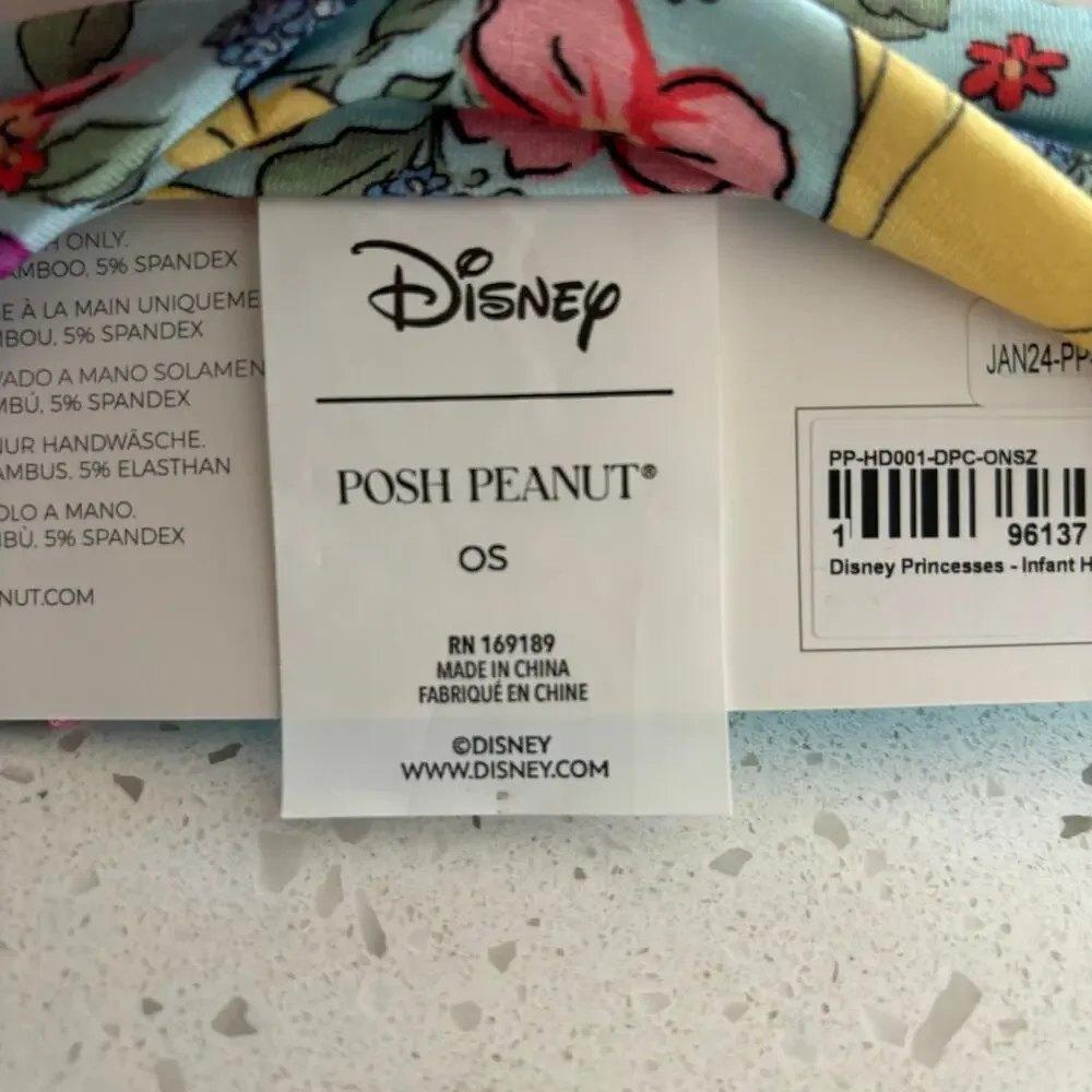 Posh Peanut Disney Princess Bamboo Headband Brand New One Size (infant)